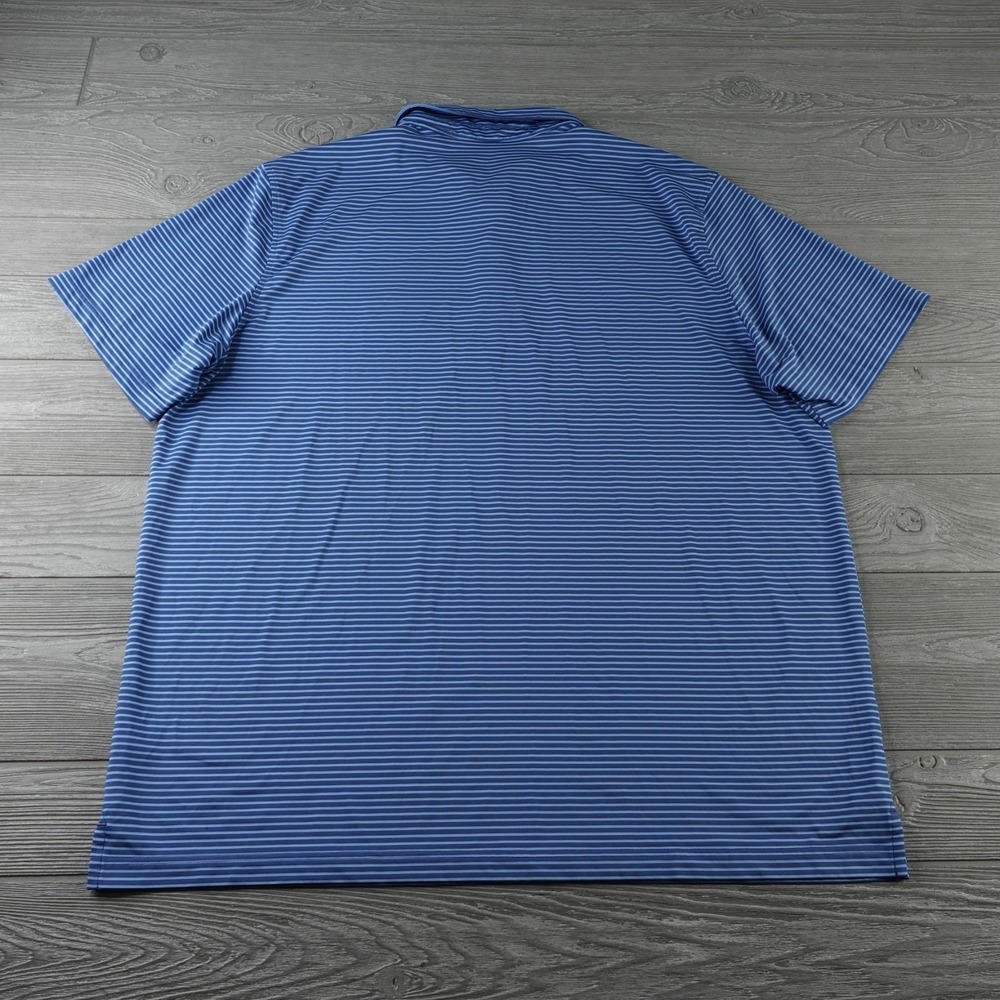 Vineyard Vines Polo Shirt Mens 2XL XXL Blue Striped Whale Logo Golf Performance - Picture 3 of 7